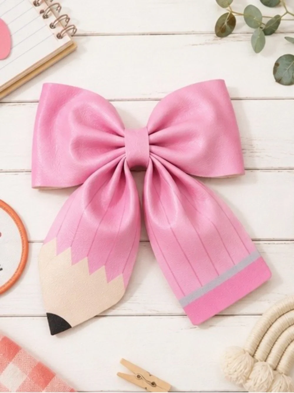 Girls Back to School Pencil Hair Bow Clip – Multiple Colors